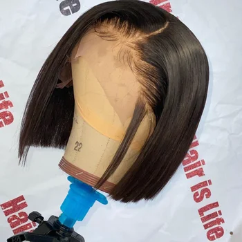 

150% Lace Front Human Hair Wigs For Black Women Straight BOB Wig Remy Black Knots Brazilian Hair Pre Plucked With Baby Hair