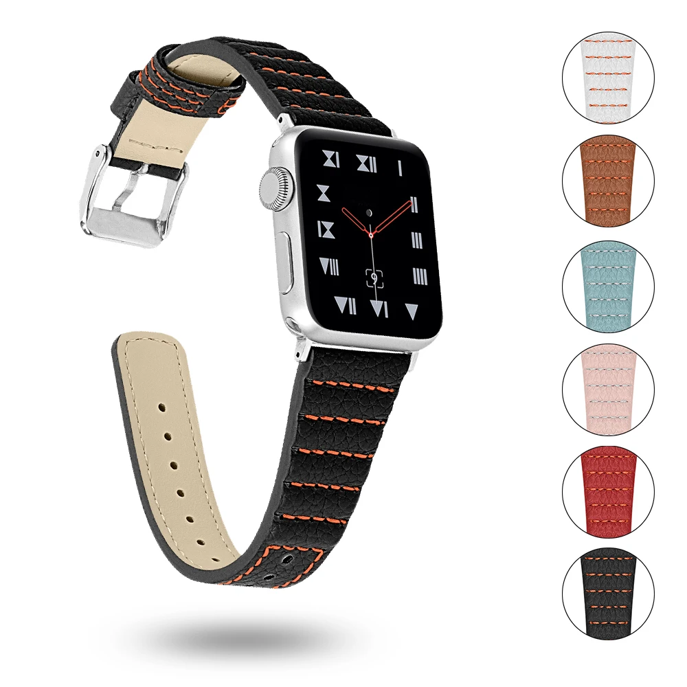 Ремешок для часов Apple Watch 5 4 3 2 1 с простой волнистой текстурой, ремешок 44 мм 40 мм 42 мм 38 мм, модный кожаный ремешок для iWatch