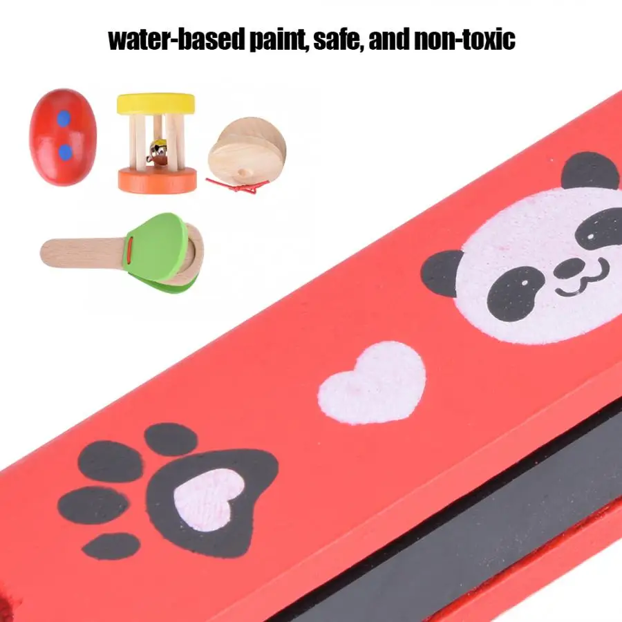 Wooden Baby Toys Rattle Bell Puzzle Sound Handbell Toy Musical Instrument Educational Rattles Toys for Newborn Baby Toys Gifts