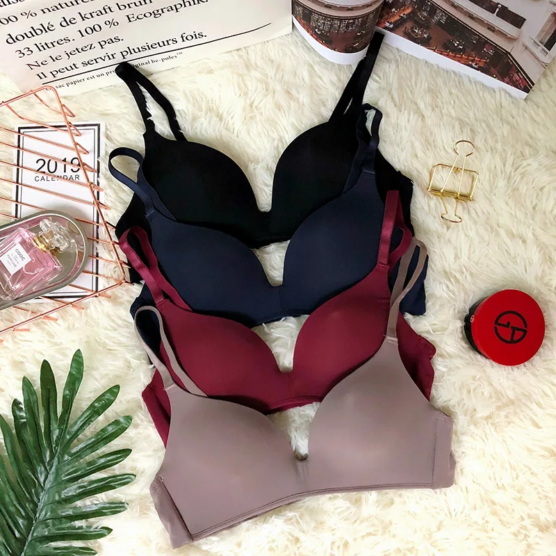 

Seamless Push Up Bra Sexy Bra Underwear Buckle Female Small Chest Underwire Bra