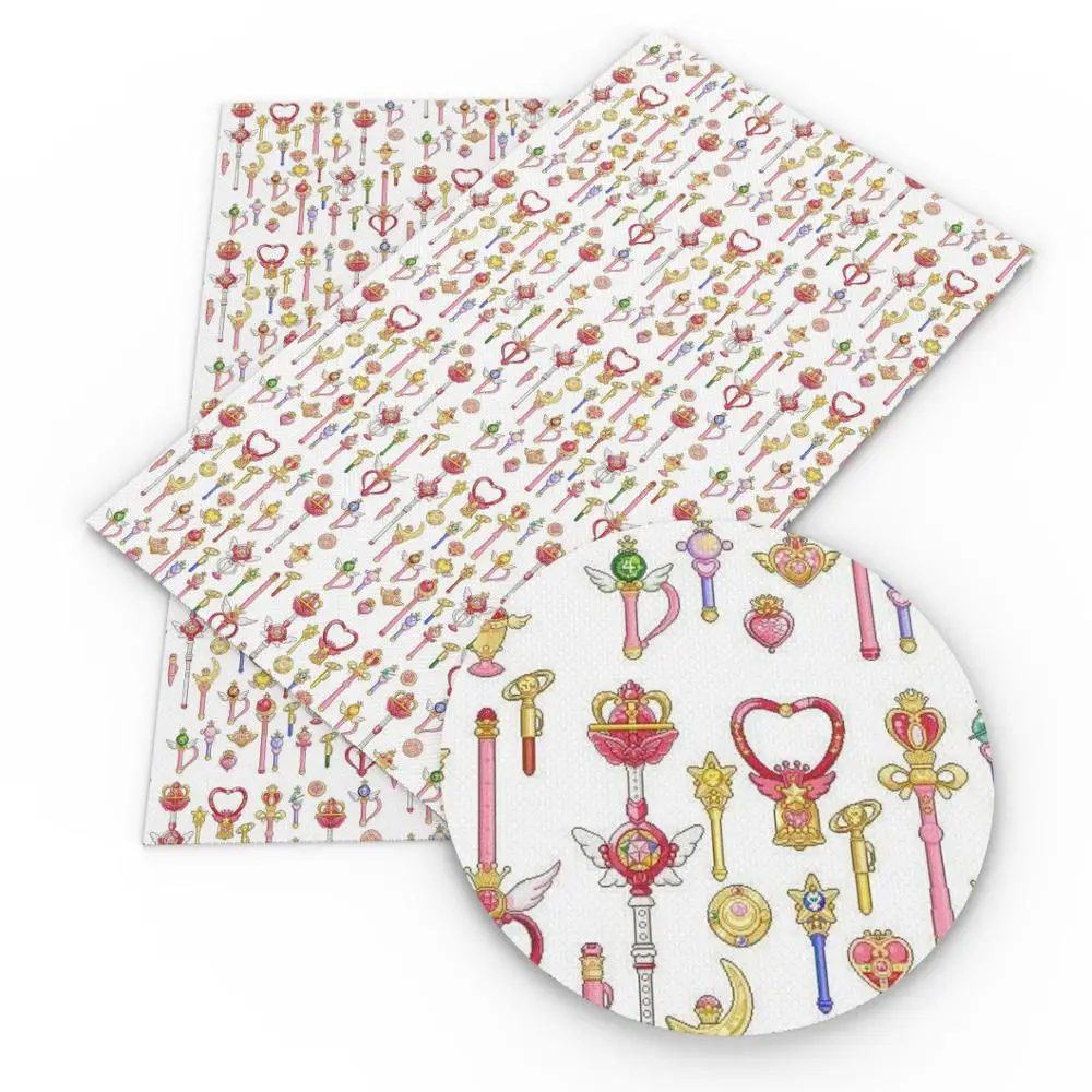 Искусственная кожа с мультяшным принтом 20*34 см материалы ручной работы сделай