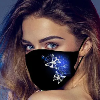 

5pc Butterfly Print Mouth Masks Anti-Dust Protection Face Mask Washable Washable Breathable Earloop Mouth Mask Mascarillas