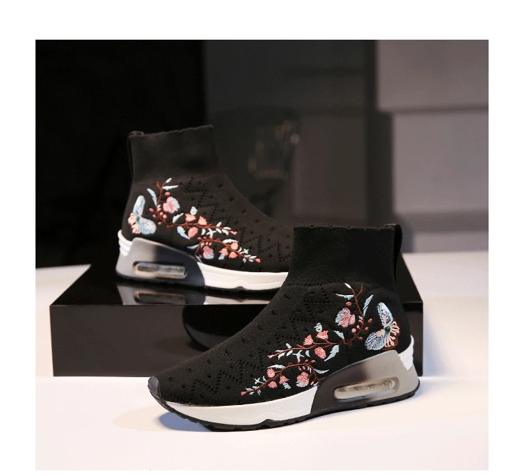 Buono Scarpe/классические эластичные ботильоны на плоской подошве; женские шерстяные вязаные повседневные женские кроссовки; короткие ботинки; тянущийся носок; женская обувь