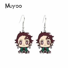 Pendientes hechos a mano nuevos, figuras de Anime Demon Slayer, Tanjirou, Nezuko, Zenitsu, Inosuke, colgantes acrílicos de epoxi