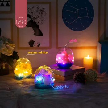 

Himalayan Natural Crystal Salt Lamp LED Strings Night Light Christmas Birthday Gift Air Purification USB Power