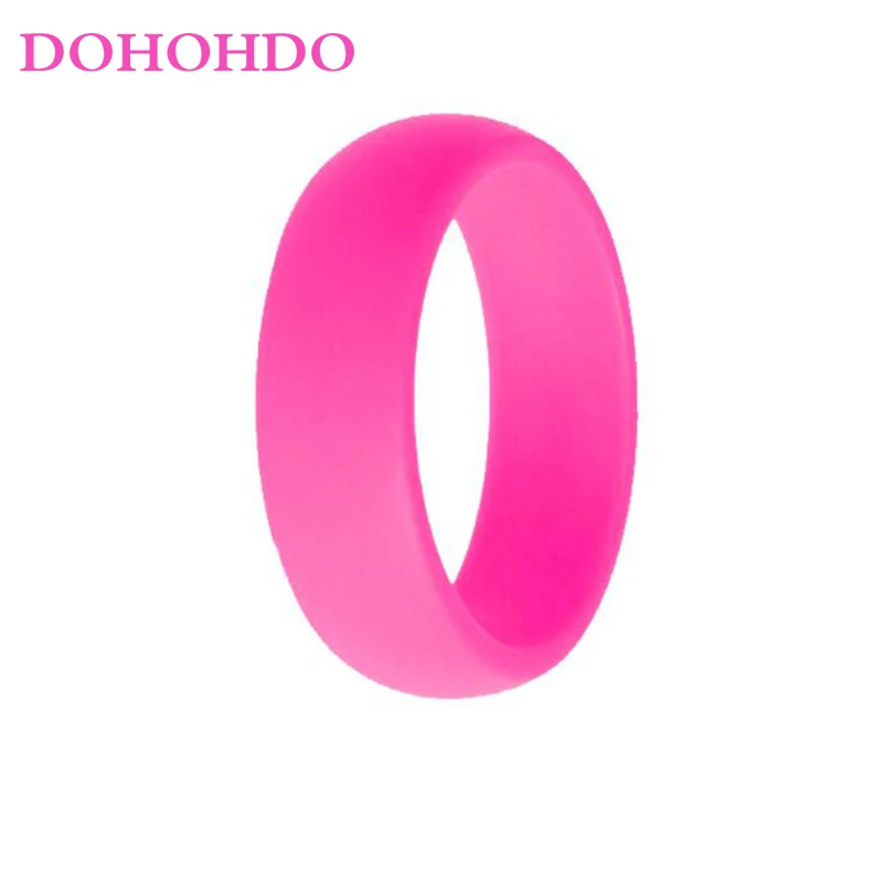 DOHOHDO 8mm Silicone Rubber Wedding Bands For Men Women Rings Black White Color Casual Silicone Finger Ring Anel Wedding Rings Couple Rings