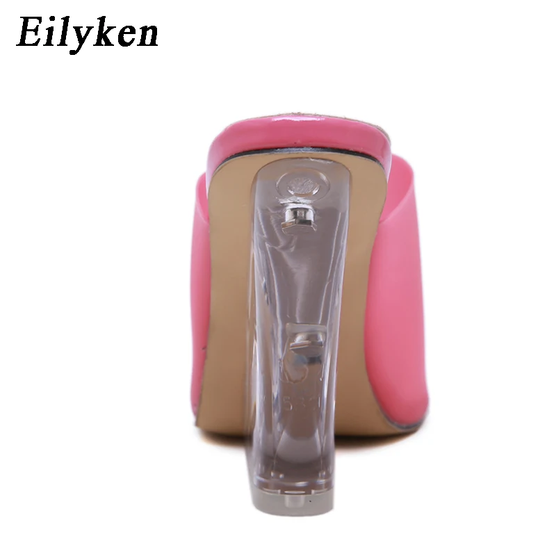 Eilyken/Новинка года; модные летние прозрачные Шлепанцы из ПВХ; прозрачные шлепанцы на танкетке и высоком каблуке; обувь без задника