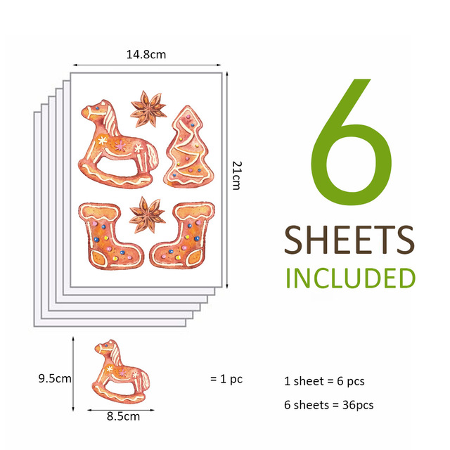 Sheets Christmas Window Stickers Multiple Combinations Snowflake New Year's Window Stickers Wall decal