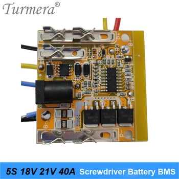 

5S 18V 21V 40A BMS Lithium Battery Board with Balance for 21V 18V Screwdriver Shurik and Vacuum Cleaner Battery Pack Use Turmera