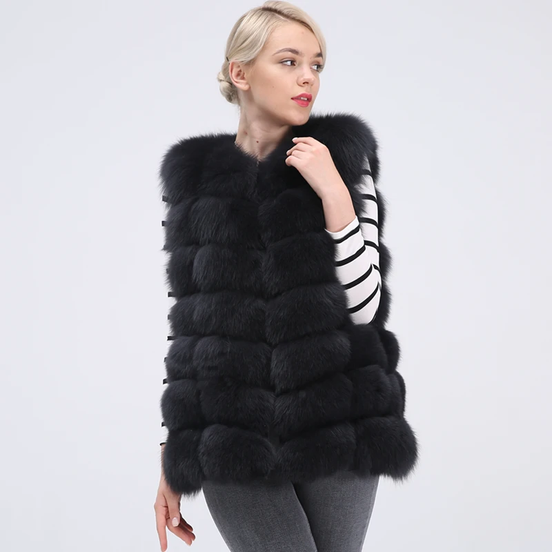 Real Fox Fur Vest Jacket Waistcoat Short sleeveless Vest woman winter warm Natural Fur Vest Real Fur Jacket Fox Fur Coats