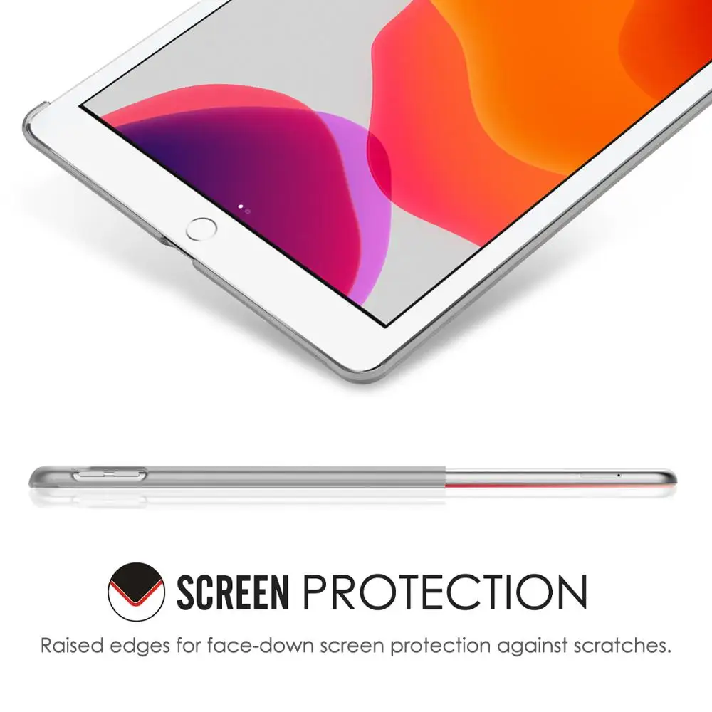 Чехол для нового iPad 7-го поколения 10,"(совместим с официальной смарт-крышкой)-тонкий облегающий жесткий прозрачный чехол