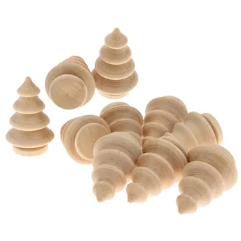 

Blank DIY Wooden Christmas Tree Peg Dolls Party Cake Toppers Pack of 10