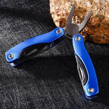 

Multi Function Pliers Durable Sturdy Stainless Steel Blue 9-In-1 Nail File Saw Camp Folding Pliers Outdoor Gadgets