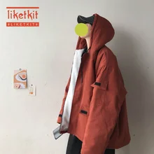 Liketkit, мужское зимнее пальто,, мужской большой размер, Одноцветный, овчина, толстый, с капюшоном, пальто, для мужчин, корейские пары, флисовые куртки и пальто