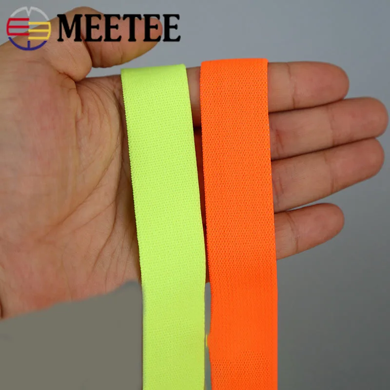 Meetee 5 м флуоресцентный Эластичная лента 25/30/38/50 мм резиновая тесьма прыжки спортивный ремешок клуб бар Танцы полосы Костюмы шить аксессуар