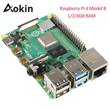 Последняя модель Raspberry Pi 4 B 1 Гб 2 ГБ 4 ГБ ОЗУ Bcm2711 четырехъядерный процессор Cortex-a72 Arm V8 1,5 ГГц Поддержка 2,4/5,0 ГГц Wifi Bluetooth 5,0