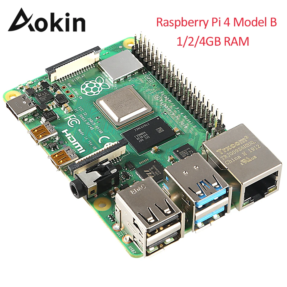 Последняя модель Raspberry Pi 4 B 1 Гб 2 ГБ 4 ГБ ОЗУ Bcm2711 четырехъядерный Cortex-a72 Arm V8 1,5 ГГц Поддержка 2,4/5,0 ГГц Wifi Bluetooth 5,0