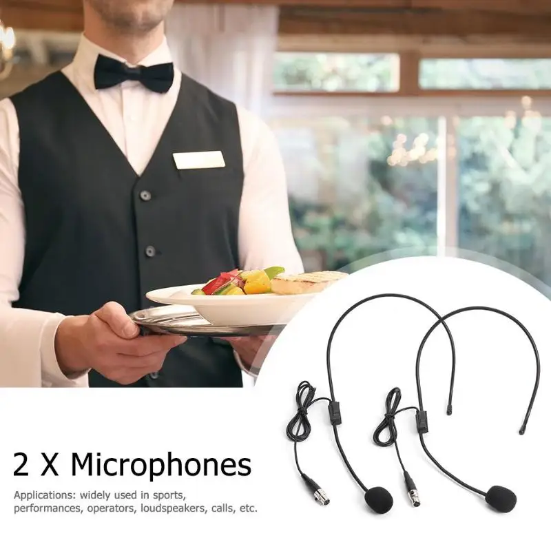 2 шт. гарнитура микрофоны Mini XLR 3 Pin TA3F головные микрофоны для беспроводной системы не стесняйтесь регулировать угол звукоснимателя удобно