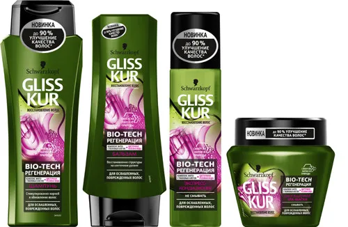 Шампунь для волос Gliss Kur Bio-Tech Регенерация, 400 мл