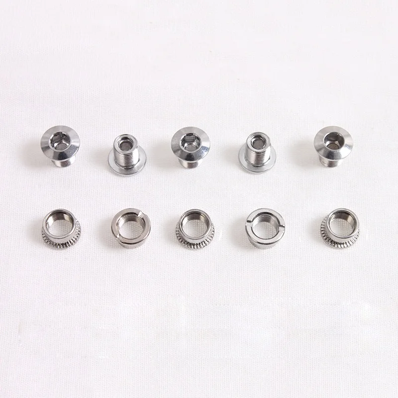 KRSEC MTB Chainring Bolt 5PC 6.5mm 8.5mm Bicycle Chainwheel Sliver Crew Mountain Bike Road Bicycle Crank Screw Disc Bike