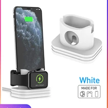 2-In-1 Charging-Dock-Station-Charger Airpods Desk-Charging-Base for Iwatch Soft-Silicone