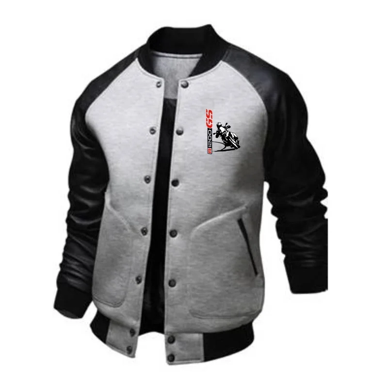Mens Baseball Coats Motorcycle 1200 GS Motorrad Stand Collar Jacket Survey Expedition Scholar Outerwear Casual Outing Sportswear