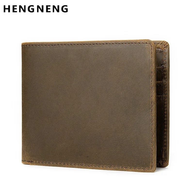 

Vintage Men's Short Wallet Cow Leather Small Purse For Men Slim Wallets Coin Purse Men Wallets Leather Male Card Holders