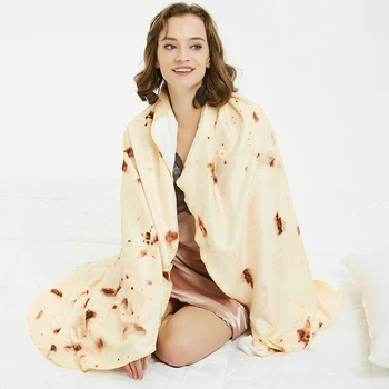 

Corn Tortilla Blanket Throw Blanket Flannel Fleece Sofa Blanket Funny Food Plush Bedspread Nap Quilt Bedroom Mat Washable Rug