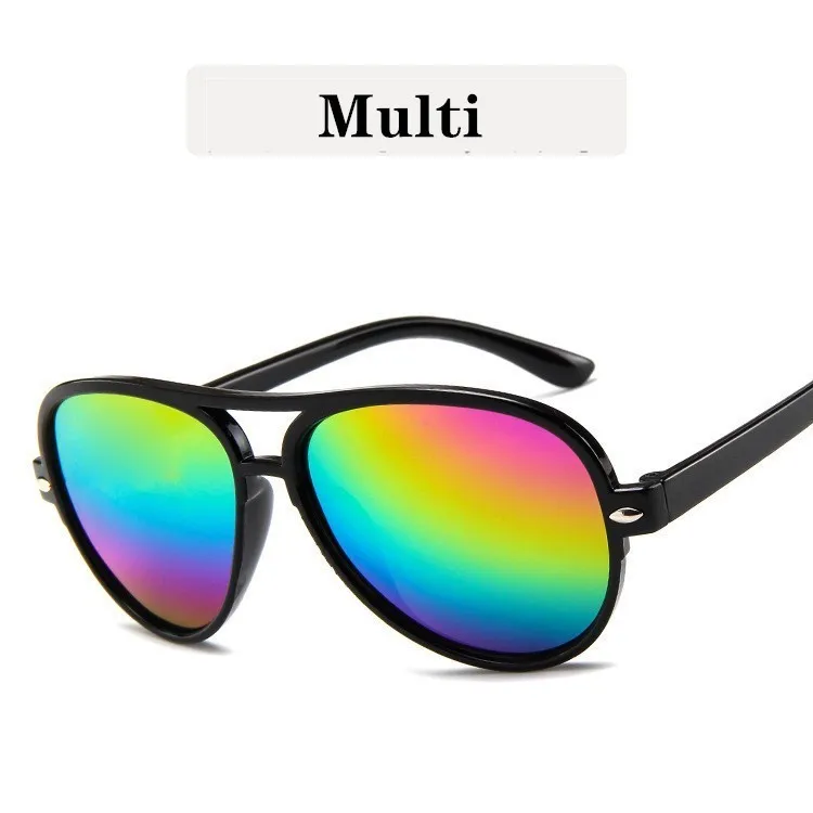 New Kids Sunglasses for Children Fashion Polycarbonate Frame Mirror Sun Glasses Acrylic Lens Double Beam Grils Glasses - Цвет линз: Многоцветный
