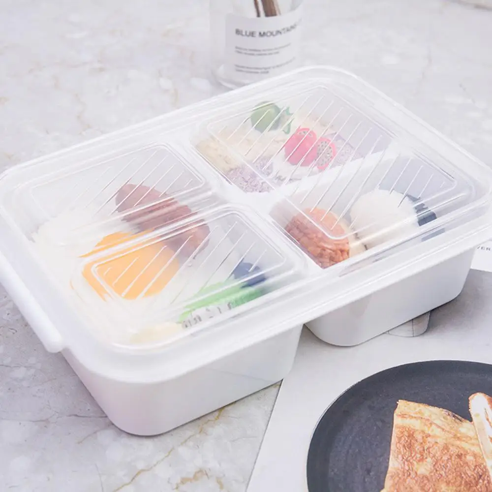 Ланч-бокс для микроволновки герметичная независимая решетка Bento фруктовые пищевые ящики для хранения контейнеров кейс контейнер Органайзер# 2F