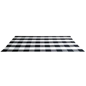 

Buffalo Plaid Check Rug -Cotton Hand-Woven Indoor/Outdoor Area Rugs for Layered Door Mats Washable Carpet