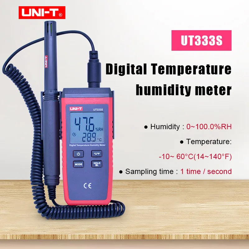

UNI-T UT333S Temperature Humidity Meter Outdoor Hygrometer thermometer Overload Indication/Data hold/MAX/MIN/LCD Backlight