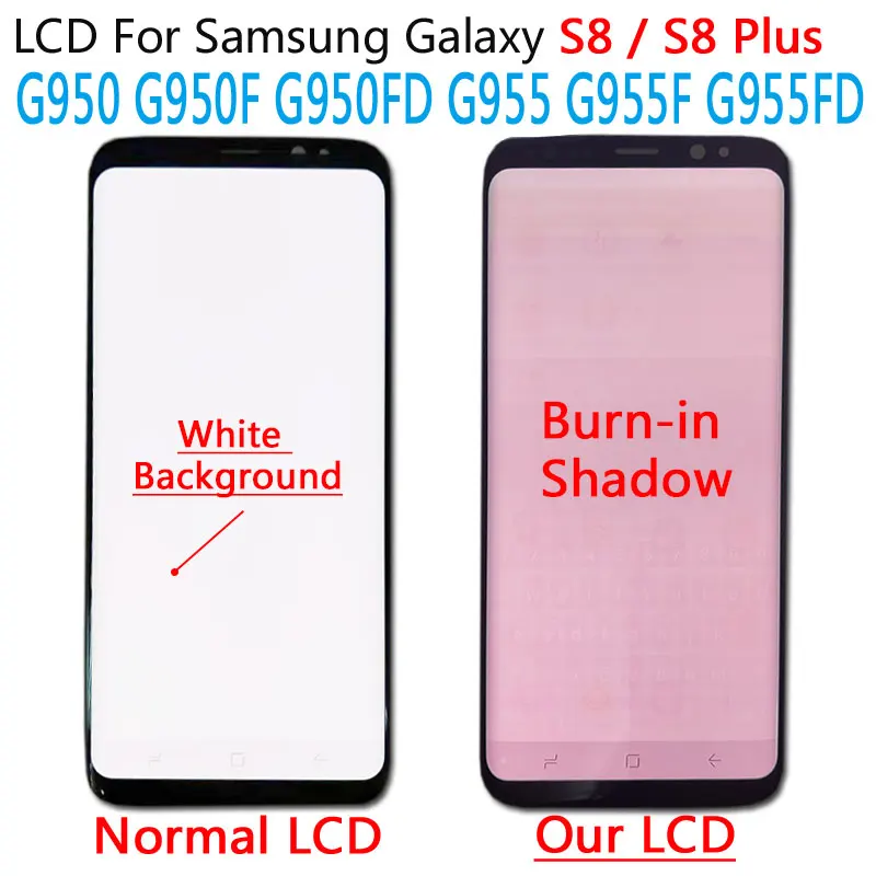 ЖК-дисплей для samsung Galaxy S8, ЖК-дисплей S8 plus, G950, G950F, G950FD, G955F, сжигание теней с сенсорным экраном, дигитайзер, замена