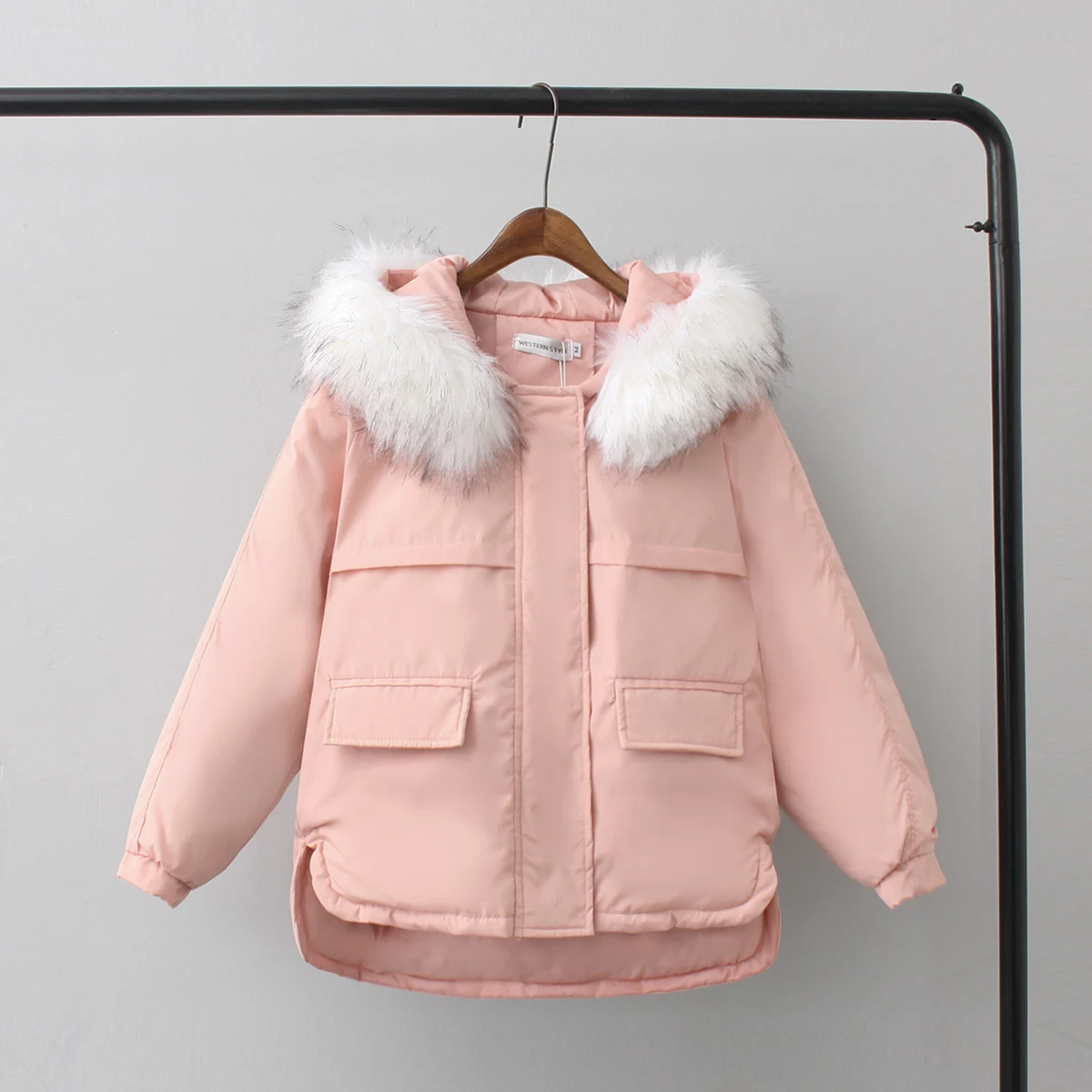 pink Зимняя куртка женская новая одежда Корейская версия хлопковой стеганой куртки хлебная одежда свободная хлопковая стеганая куртка женская - Цвет: pink