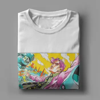 Vintage JJBA Kira Queen T-Shirts for Men O Neck T Shirts Jojos Bizarre Adventure Anime Jjba Manga Tee Shirt Plus Size Clothing 1