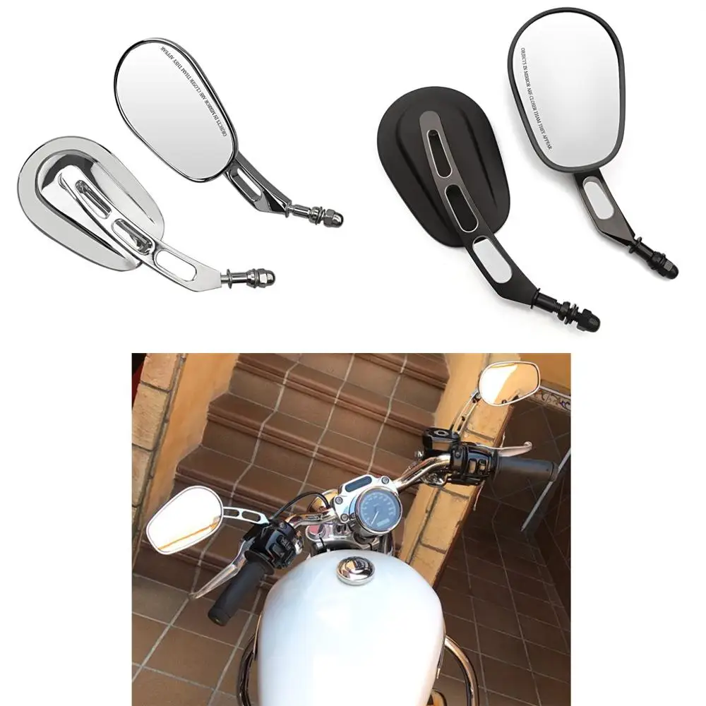 Боковое зеркало заднего вида 8 мм для Harley Road King Touring XL 883 Sportster Dyna FXDF FLSTF Softail Springer V-ROD