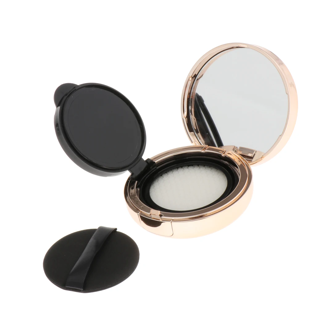 Pink Empty Air Cushion Puff Case Powder Container Cosmetic Concealer BB CC Cream Compact Box with Mirror