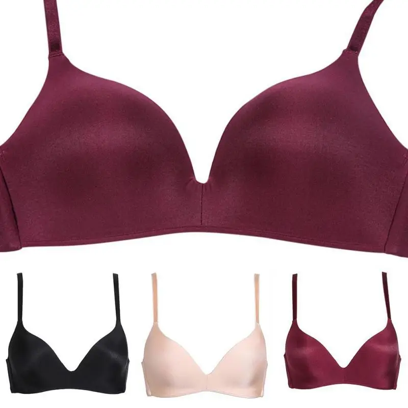 

One-Piece Solid Color Push Up Bras for Women Comfy Wireless Seamless 3/4 Cup B Unlined Women Bra Sexy Lingerie Intimates