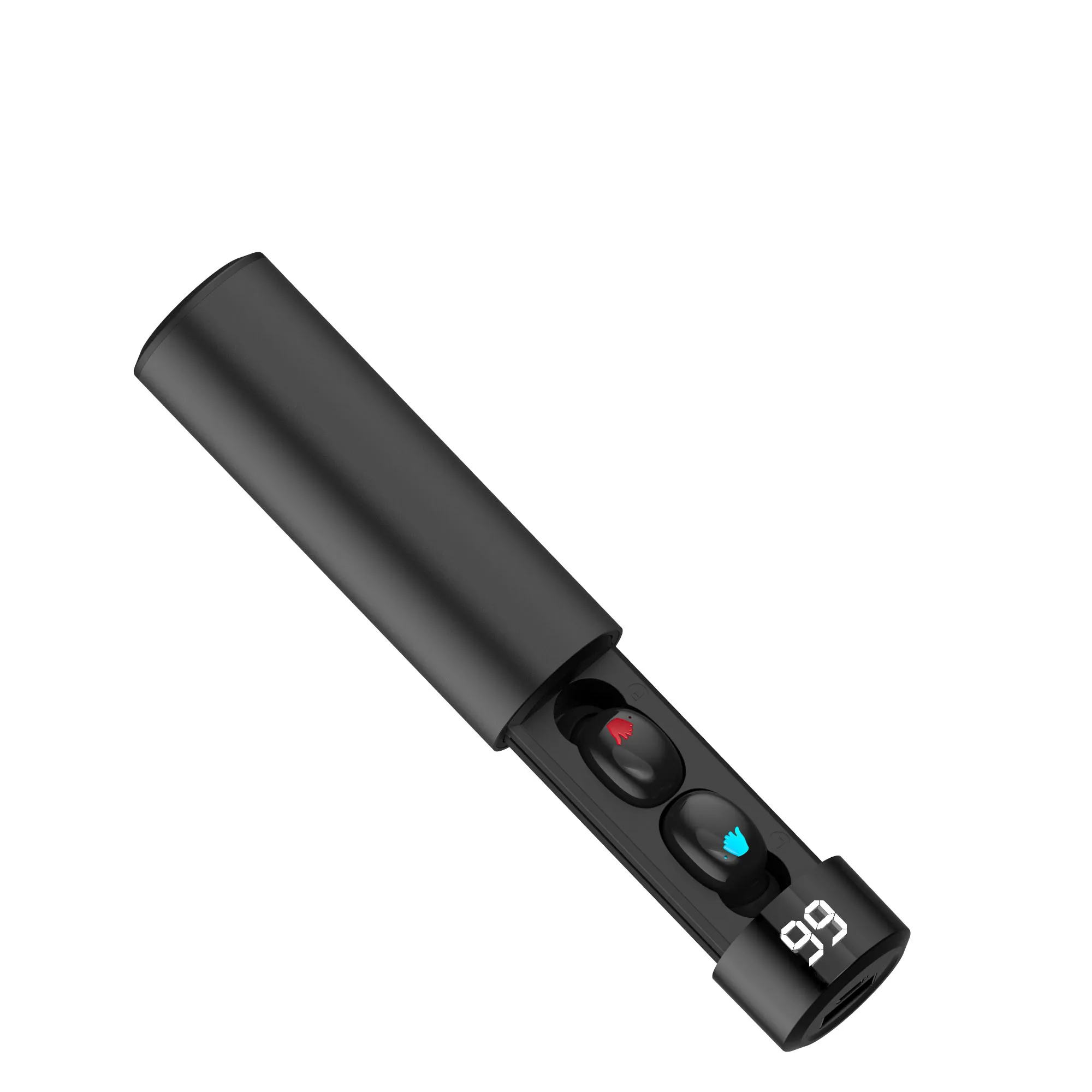 TWS Q67 Bluetooth наушники 5,0 беспроводные наушники 3D стерео мини с двойным микрофоном спортивные водонепроницаемые наушники Авто сопряжение головной убор - Цвет: Черный