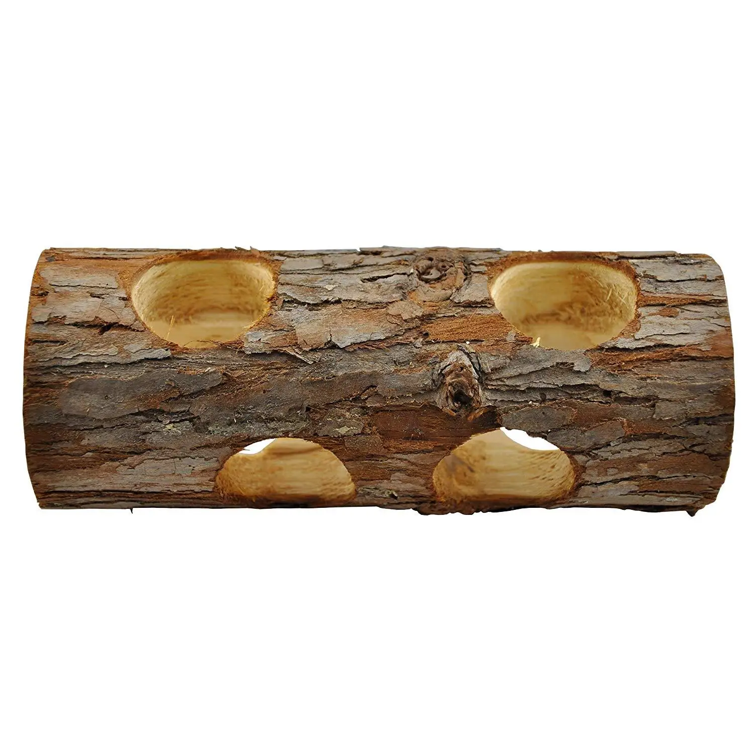 Natural Wooden Hamster Mouse Tunnel Tube Toy Forest Hollow Tree Trunk