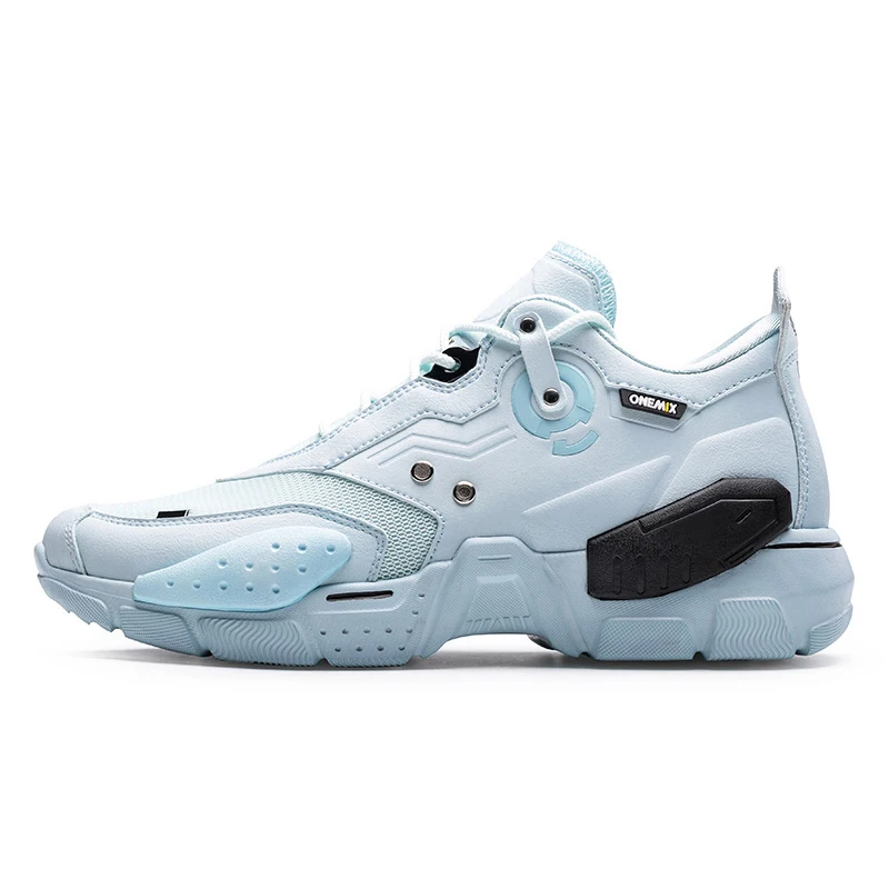 Ice Blue ONEMIX кроссовки унисекс большого размера новые технологии Стиль кожа амортизирующие удобные мужские спортивные кроссовки для тенниса обувь для папы - Цвет: Ice Blue
