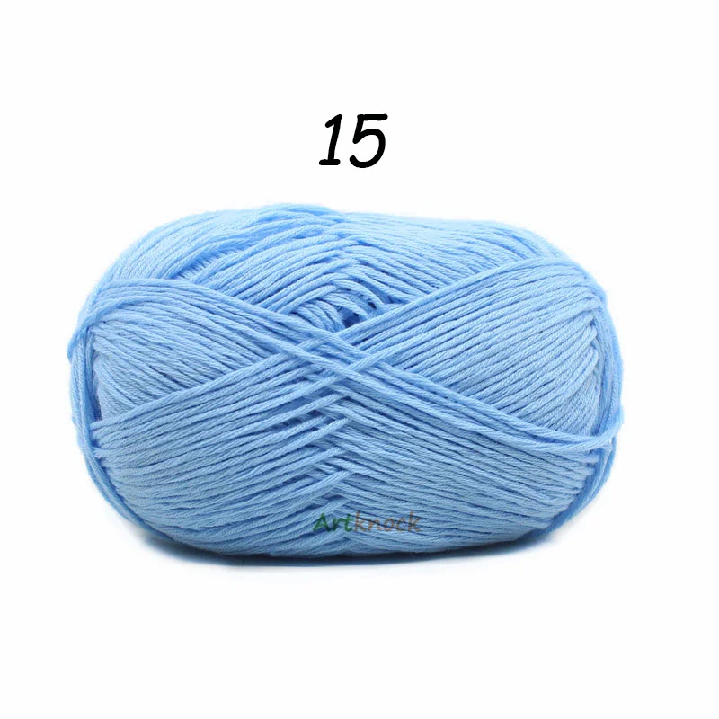 15 1PC 50 г/шт. натуральный хлопок крючком, крученая пряжа; одежда с отделкой: "природный краситель пряжи для Вязание свитер 24 Цвета иглы № 2 - Цвет: 15 1PC