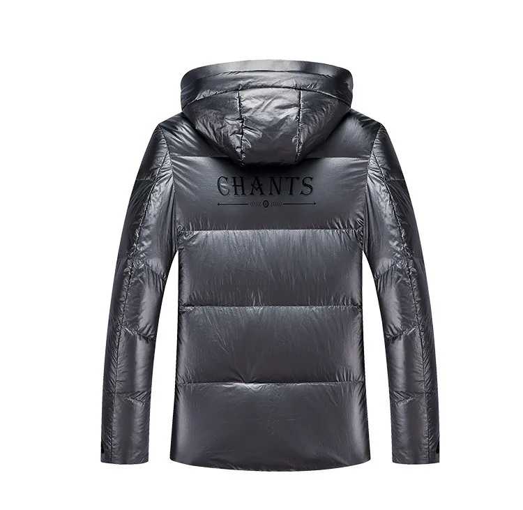 Aismz Fashion New Warm 90% White Duck Down Jacket Men Youth High Quality Hooded Black Warm Down Jacket Men's Short Coat
