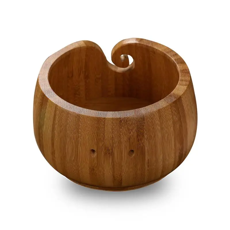 Storage Bowl Crochet Holder Handmade Yarn Wooden Bowl Crochet Storage Bowls Knitting Needle Storage Holder Knitting Accessories