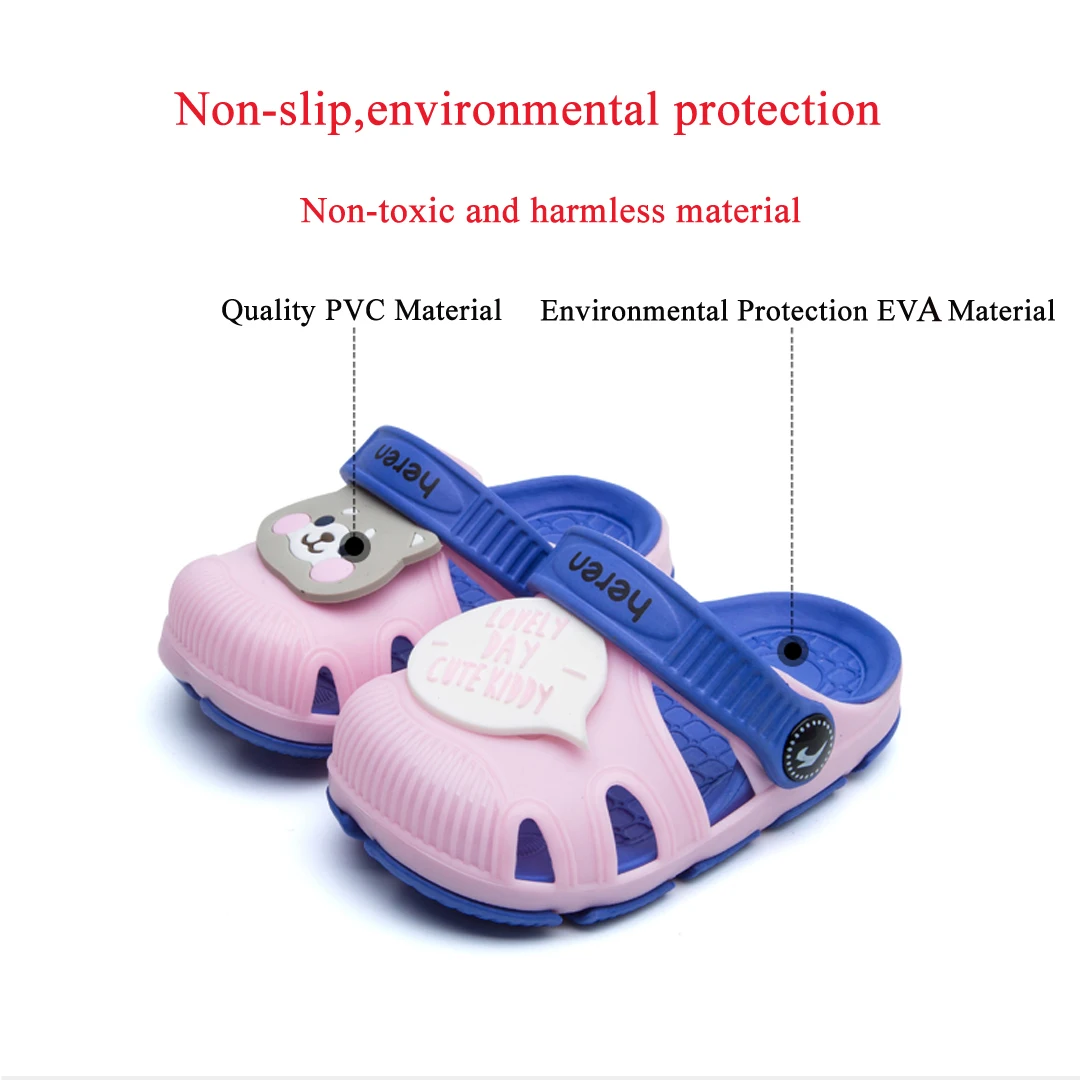 New Cute Toddler Baby Boys Girls Garden Shoes Sandals Kids Cartoon Cute Animal Bathing Beach Slippers Slides