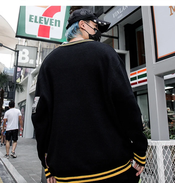Aelfric Eden модный трикотаж мужские свитера Harajuku Хип Хоп Соединенные Топы оверсайз Повседневная Уличная кардиган свитер