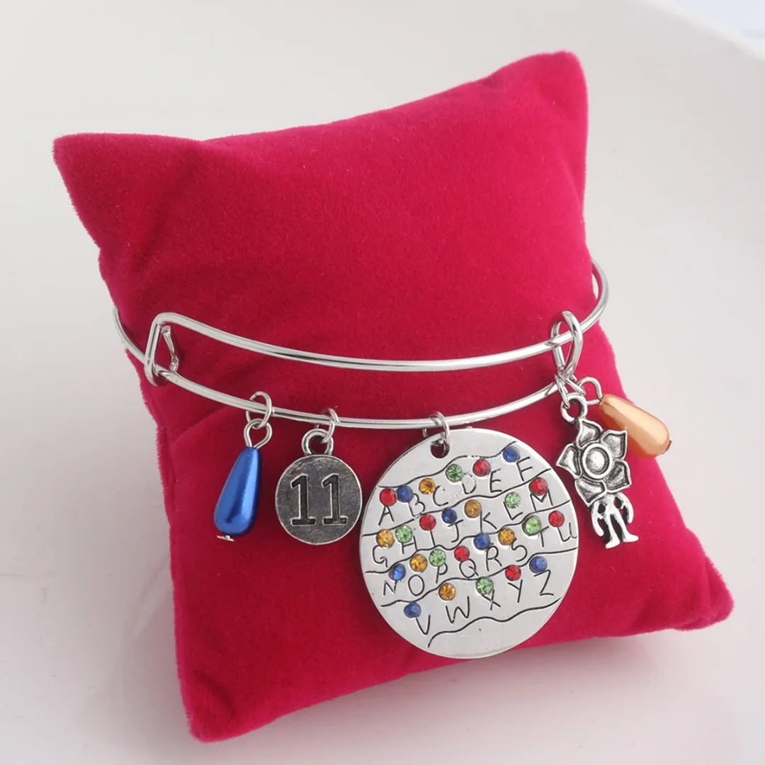 Stranger Things Alphabet Light Wall Pendant Necklace Demogorgon Charm Girls Gift