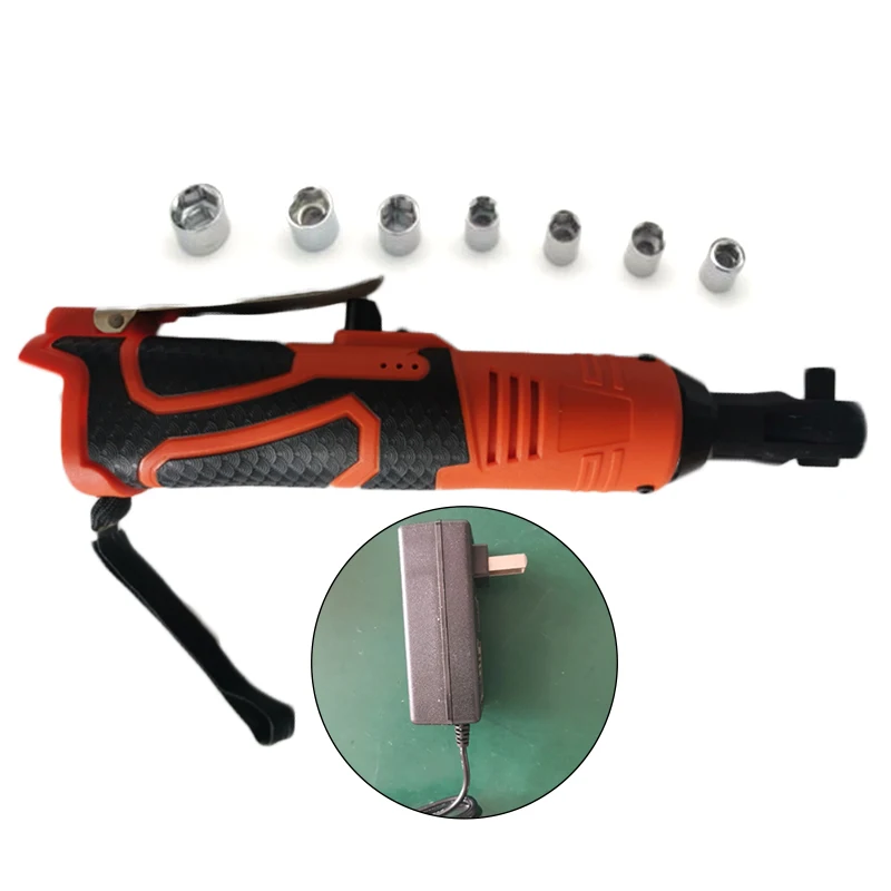 

1*Electric Ratchet Wrench+1*Charger+7*Sockets 18V Cordless 3/8 Inch 57Nm Electric Ratchet Wrench With Charger 250rpm Durable