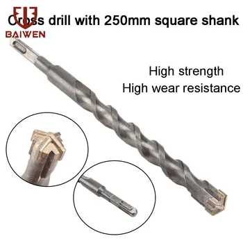 

250mm SDS+ Hammer Drill Bits for Ceramic Concrete Rotary Tool Square Shank 1/3Pc Bits Chisel Set Concrete Fits Hilti