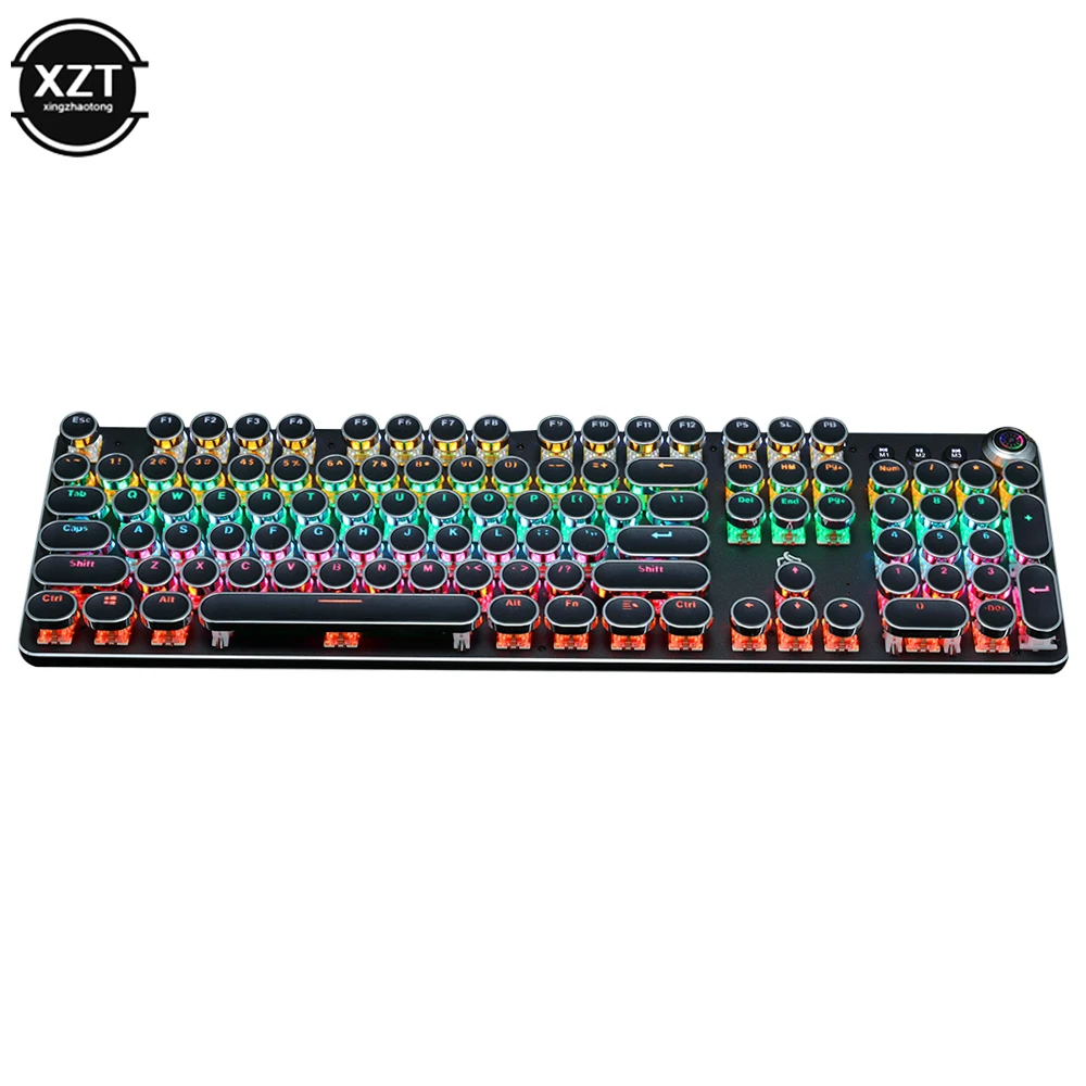 Clavier mécanique de jeu, rétro, punk, USB, filaire, LED, 23 modes,  interrupteur rétro4.2 RVB, 104 prédire, clavier complet, axe vert pour jeu  d'ordinateur - AliExpress